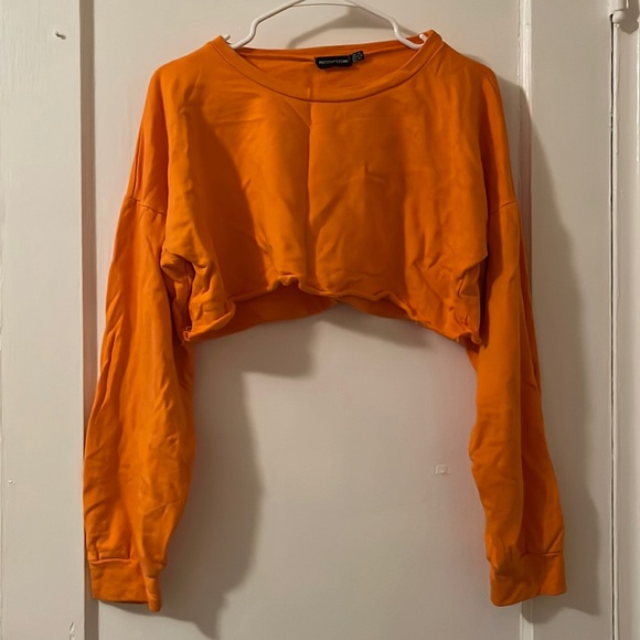 PrettyLittleThing Cropped Orange Long Sleeve - Picture 3 of 6